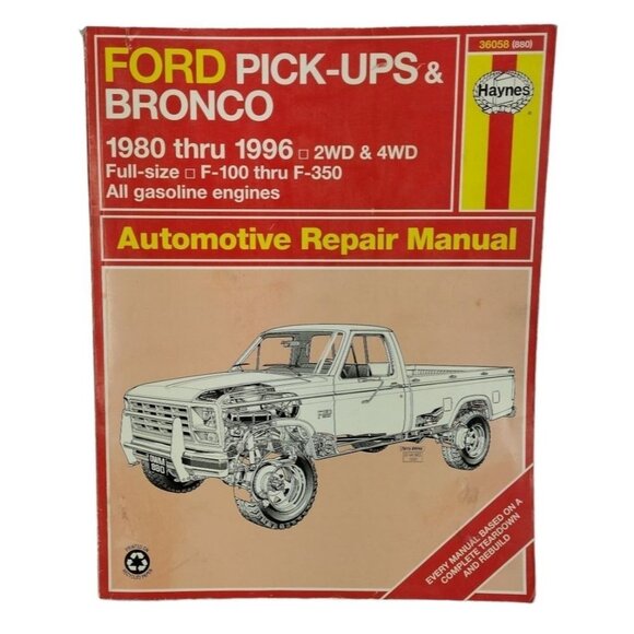 Haynes Ford Pick-Ups & Bronco 1980 thru 1996 2WD & 4WD Automobile Repair… - Picture 1 of 3